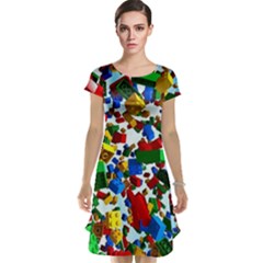 Falling Lego Bricks, Desenho, Fall, Games Cap Sleeve Nightdress