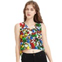 Falling Lego Bricks, Desenho, Fall, Games V-Neck Cropped Tank Top View1