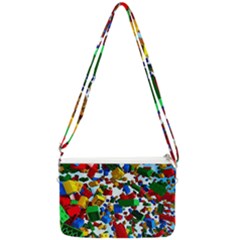 Falling Lego Bricks, Desenho, Fall, Games Double Gusset Crossbody Bag
