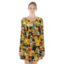 Lego People, Games Long Sleeve Velvet V-neck Dress View1