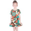 Retro Colorful Background, Retro Abstraction Kids  Simple Cotton Dress View1