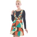 Retro Colorful Background, Retro Abstraction Plunge Pinafore Velour Dress View1