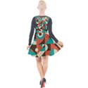 Retro Colorful Background, Retro Abstraction Plunge Pinafore Velour Dress View2