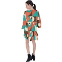 Retro Colorful Background, Retro Abstraction V-Neck Flare Sleeve Mini Dress View2