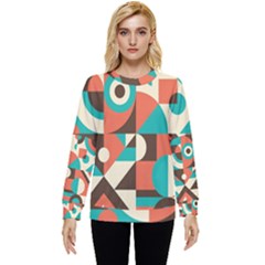 Retro Colorful Background, Retro Abstraction Hidden Pocket Sweatshirt