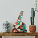 Retro Colorful Background, Retro Abstraction Japanese Wrist Knot Bag View1