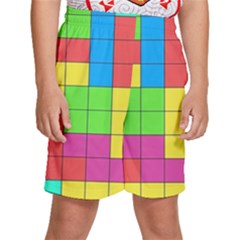 Tetris , Games, Rainbow Kids  Basketball Shorts