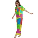 Tetris , Games, Rainbow Short Sleeve Long Pants Satin Pajamas Set View2