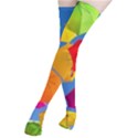 Umbrella, Colorful, Positive, Sky, Rainbow Thigh High Stockings View2