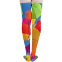 Umbrella, Colorful, Positive, Sky, Rainbow Thigh High Stockings View4
