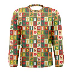 Template Christmas Pattern Men s Long Sleeve T-shirt