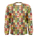 Template Christmas Pattern Men s Long Sleeve T-Shirt View1