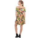 Template Christmas Pattern Off Shoulder Chiffon Dress View2