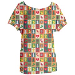 Template Christmas Pattern Women s Oversized T-shirt