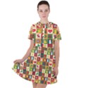Template Christmas Pattern Short Sleeve Shoulder Cut Out Dress  View1