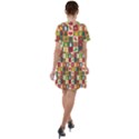 Template Christmas Pattern Short Sleeve Shoulder Cut Out Dress  View2