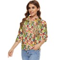 Template Christmas Pattern Women s Quarter Sleeve Pocket Shirt View3