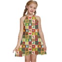 Template Christmas Pattern Kids  Halter Collar Waist Tie Chiffon Dress View1