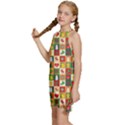 Template Christmas Pattern Kids  Halter Collar Waist Tie Chiffon Dress View2