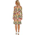 Template Christmas Pattern Long Sleeve Shirt Collar A-Line Dress View4