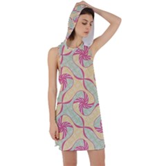 Abstract Pattern Design Scrapbooking Racer Back Hoodie Dress