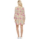 Abstract Pattern Design Scrapbooking Tiered Long Sleeve Mini Dress View2