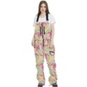 Abstract Pattern Design Scrapbooking Women s Front Zip Ski And Snowboard Bib Pants View1