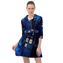 Tardis Doctor Who Space Galaxy Mini Skater Shirt Dress