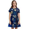 Tardis Doctor Who Space Galaxy Kids  Puff Sleeved Dress View1