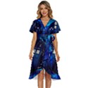 Tardis Doctor Who Space Galaxy Women s Kimono Wrap Satin Dress View1