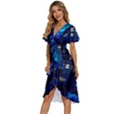 Tardis Doctor Who Space Galaxy Women s Kimono Wrap Satin Dress View2