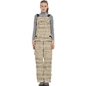 Vintage Beige Music Notes Women s Side Zip Front Pouch Ski And Snowboard Bib Pants	 View1