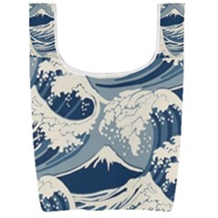 Japanese Wave Pattern Foldable Shopping Bag