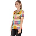 Supermarket Shelf Products Snacks Women s V-Neck Scrub Top View2