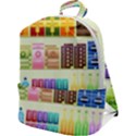 Supermarket Shelf Products Snacks Zip Up Backpack View1