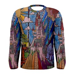 Castle Building Stained Glass Men s Long Sleeve T-shirt