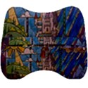 Castle Building Stained Glass Velour Head Support Cushion View2