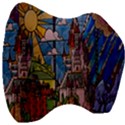 Castle Building Stained Glass Velour Head Support Cushion View3