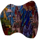 Castle Building Stained Glass Velour Head Support Cushion View4