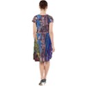 Castle Building Stained Glass Cap Sleeve Midi Dress View2