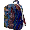 Castle Building Stained Glass Zip Up Backpack View1