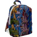 Castle Building Stained Glass Zip Up Backpack View2