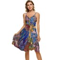 Castle Building Stained Glass Sleeveless Tie Front Chiffon Dress View1