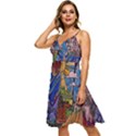 Castle Building Stained Glass Sleeveless Tie Front Chiffon Dress View2