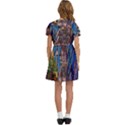 Castle Building Stained Glass Kids  Bow Tie Puff Sleeve Dress View4
