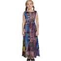 Castle Building Stained Glass Kids  Satin Sleeveless Maxi Dress View1