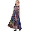 Castle Building Stained Glass Kids  Satin Sleeveless Maxi Dress View2