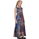 Castle Building Stained Glass Kids  Satin Sleeveless Maxi Dress View3