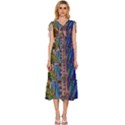 Castle Building Stained Glass V-Neck Drawstring Shoulder Sleeveless Maxi Dress View1