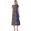 Castle Building Stained Glass V-Neck Drawstring Shoulder Sleeveless Maxi Dress View4
